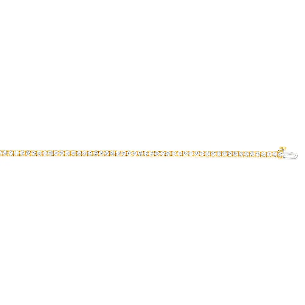 Luminesce Lab Grown 3 Carat Diamond Tennis Bracelet in 9ct Yellow Gold Shiels
