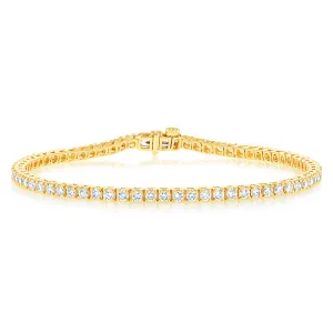 Luminesce Lab Grown 3 Carat Diamond Tennis Bracelet in 9ct Yellow Gold Shiels