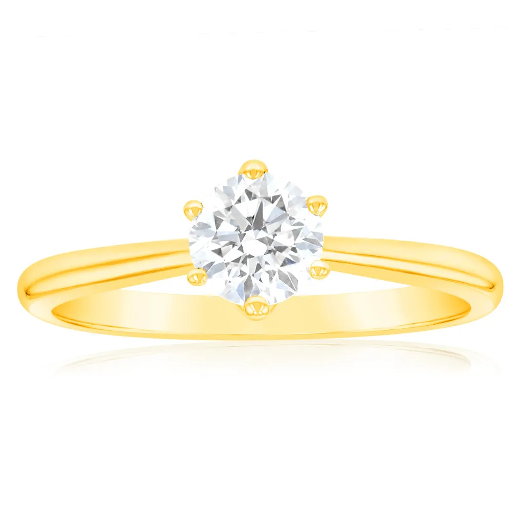 Luminesce Lab Grown 3/4 Carat Diamond Solitaire Ring set in 14ct Yellow Gold Shiels