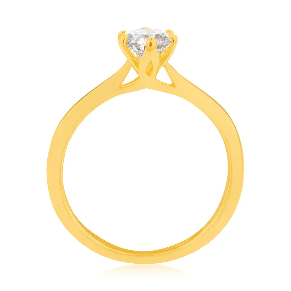 Luminesce Lab Grown 3/4 Carat Diamond Solitaire Ring set in 14ct Yellow Gold Shiels
