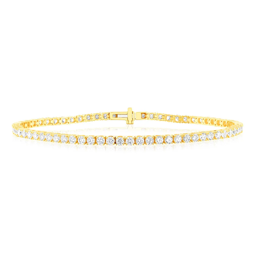 Luminesce Lab Grown 4 Carat Diamond Tennis Bracelet in 9ct Yellow Gold Shiels