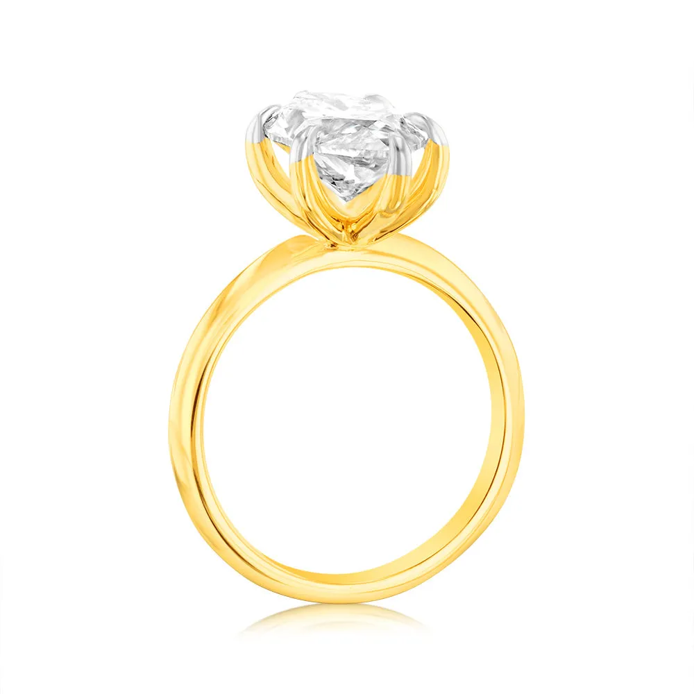 Luminesce Lab Grown 4 Carats Certified Marquise Diamond Engagement Ring in 18ct Yellow Gold Shiels