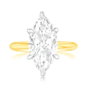 Luminesce Lab Grown 4 Carats Certified Marquise Diamond Engagement Ring in 18ct Yellow Gold Shiels