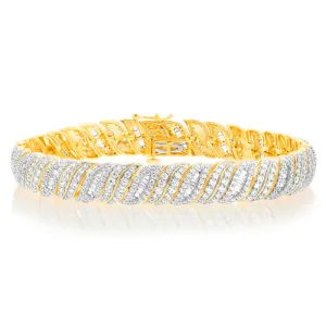 Luminesce Lab Grown 5 Carat Diamond Bracelet in 9ct Yellow Gold Shiels