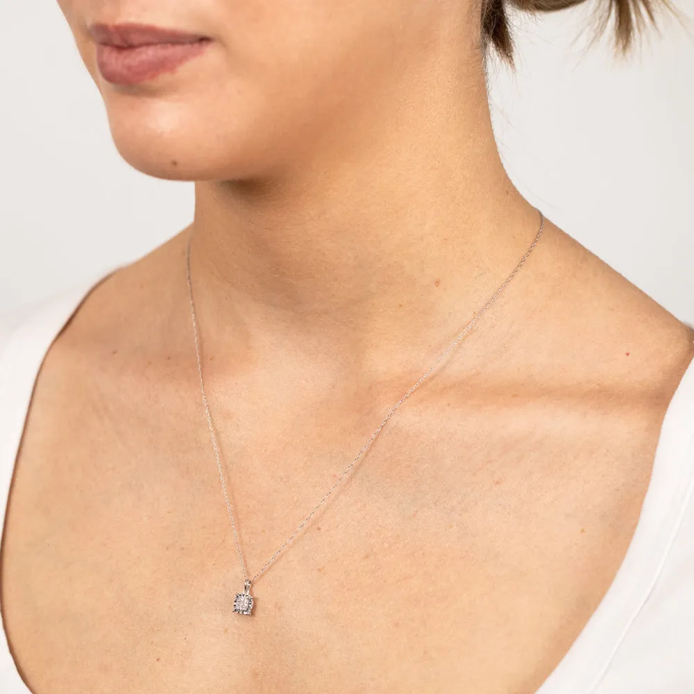 Luminesce Lab Grown 9ct White Gold Diamond Claw Pendant Shiels