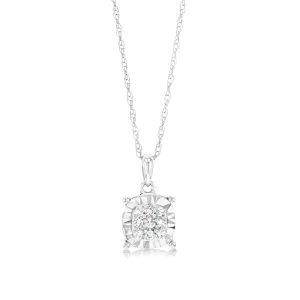 Luminesce Lab Grown 9ct White Gold Diamond Claw Pendant Shiels