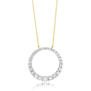 Luminesce Lab Grown 9ct Yellow Gold 1 Carat Diamond Life of Circle Pendant Shiels