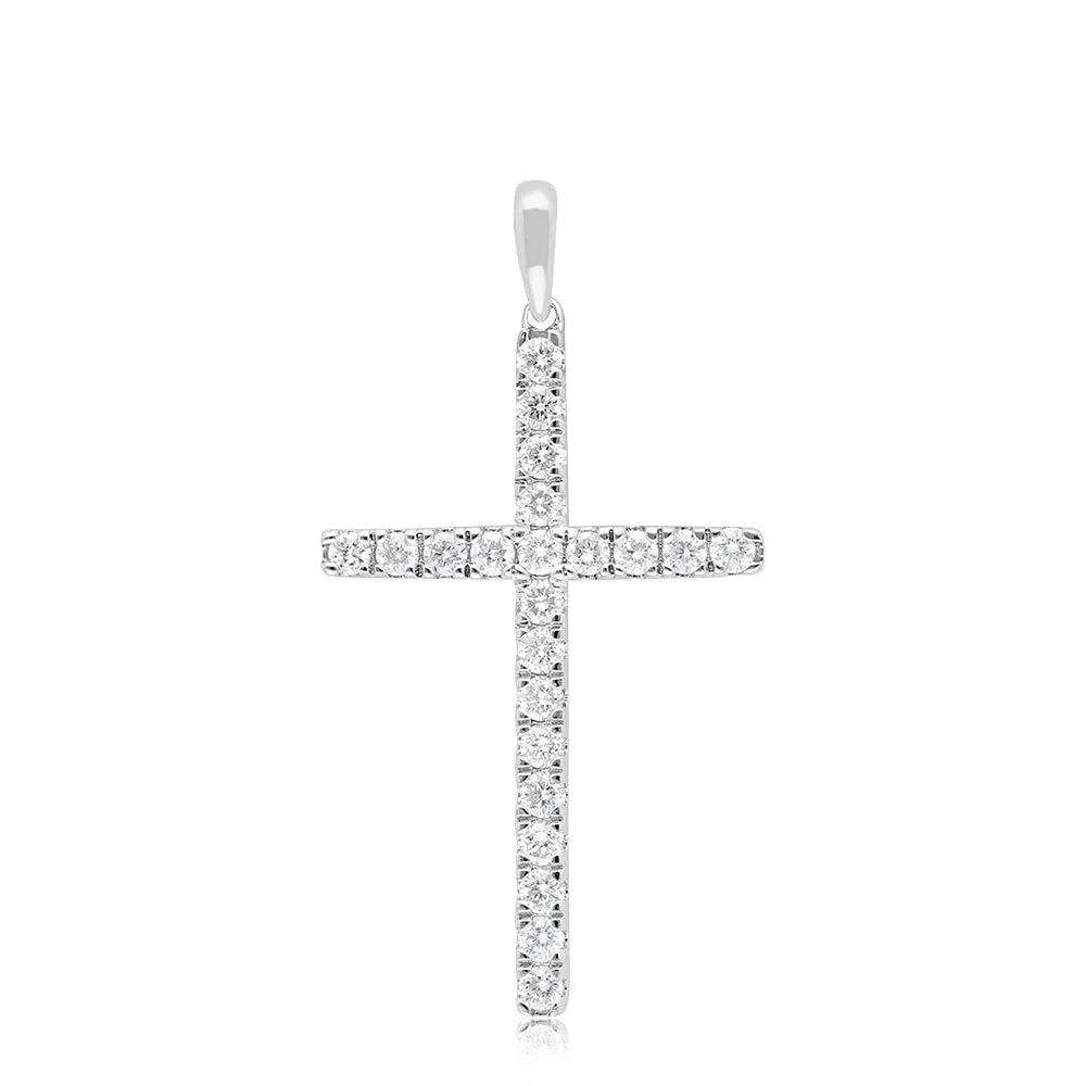 Luminesce Lab Grown Cross 1/2 Carat Diamond Pendant in 14ct White Gold Shiels