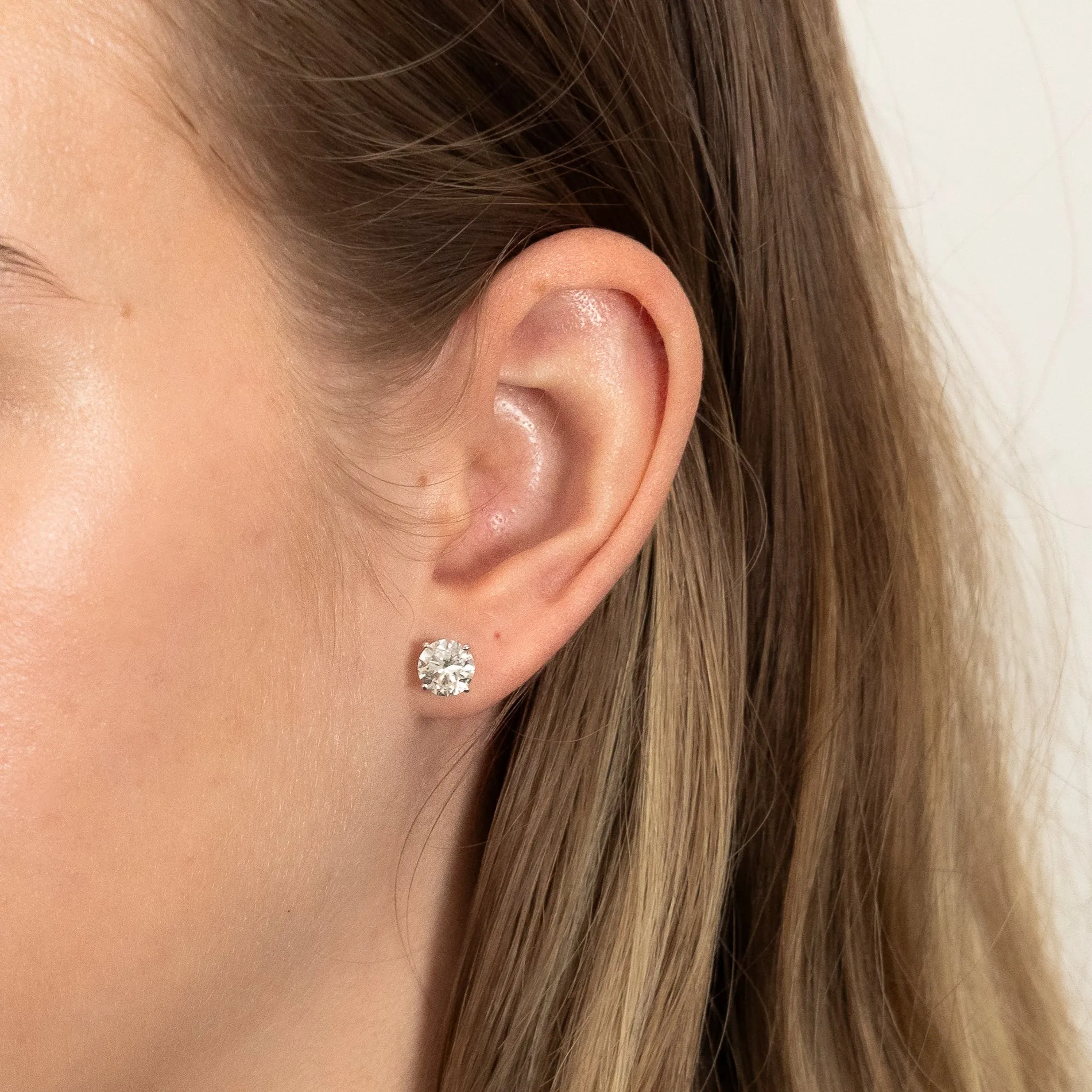Luminesce Lab Grown Diamond 2 Carat Solitaire Stud Earrings in 14ct White Gold Shiels