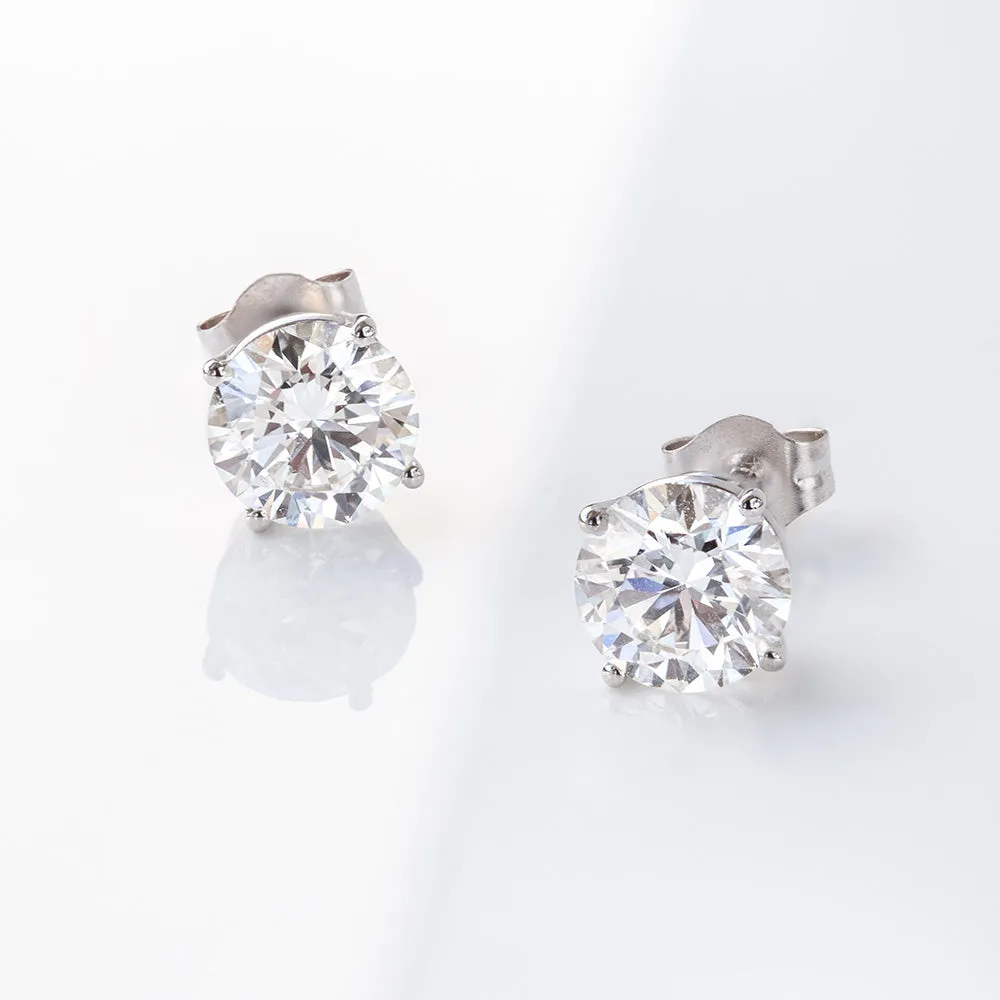 Luminesce Lab Grown Diamond 2 Carat Solitaire Stud Earrings in 14ct White Gold Shiels