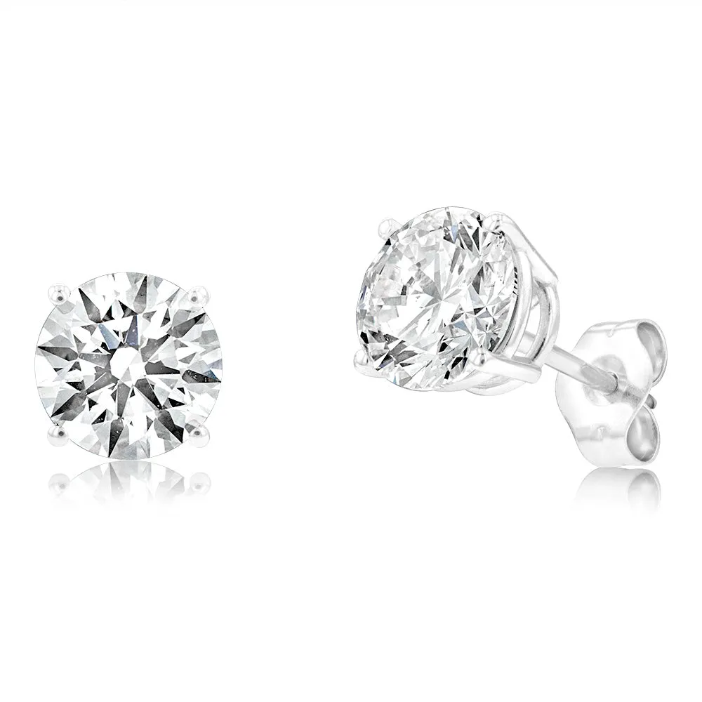 Luminesce Lab Grown Diamond 2 Carat Solitaire Stud Earrings in 14ct White Gold Shiels