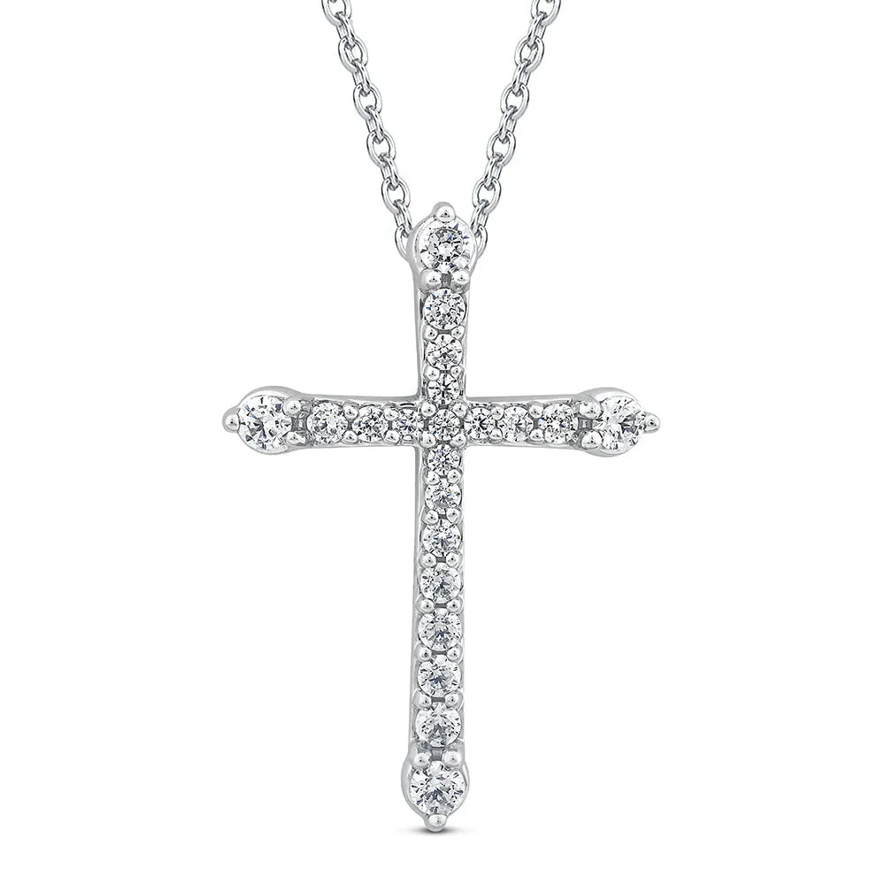 Luminesce Lab Grown Diamond Cross Pendant In 10ct White Gold Shiels