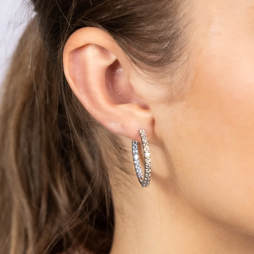 Luminesce Lab Grown Sterling Silver 2 Carat Diamond Hoop Earrings Shiels