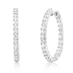 Luminesce Lab Grown Sterling Silver 2 Carat Diamond Hoop Earrings Shiels
