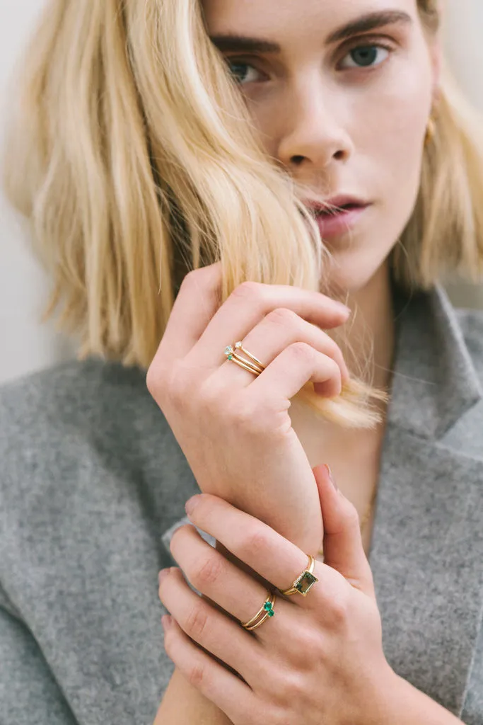 Malene 3.5 Blue 14K Gold Ring w. Aquamarine