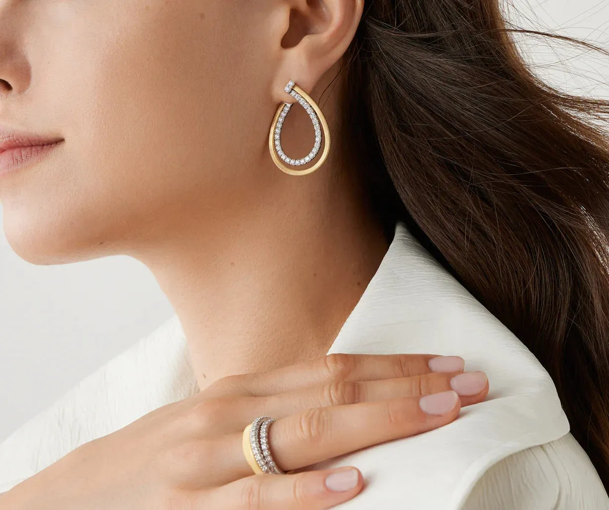 Marco Bicego Masai 18ct Yellow Gold Coil 1.27ct Diamond Earrings