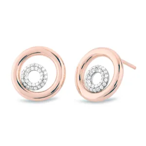 Matiné 18K RoseGold & Whitegold Studs w. 62 Diamonds