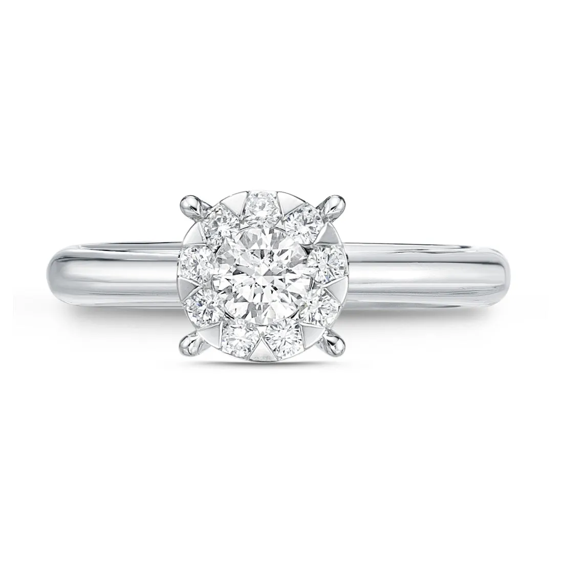 Memoire 18ct White Gold 0.45 Carat Diamond Bouquet Solitaire Ring Shiels
