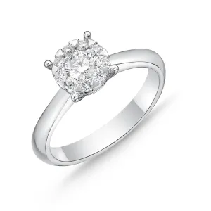 Memoire 18ct White Gold 0.45 Carat Diamond Bouquet Solitaire Ring Shiels