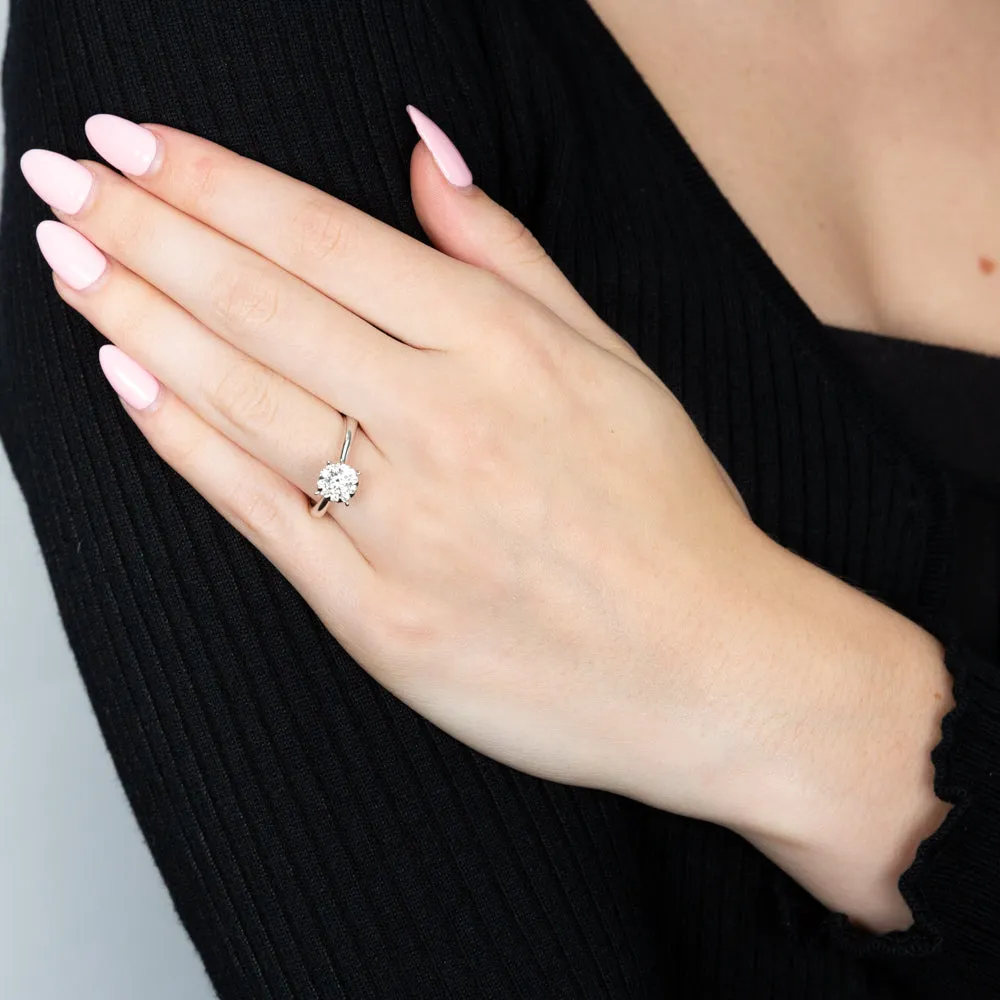 Memoire 18ct White Gold 0.45 Carat Diamond Bouquet Solitaire Ring Shiels