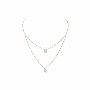 Messika My Twin 18ct Rose Gold 1.24ct Diamond Two Row Necklace