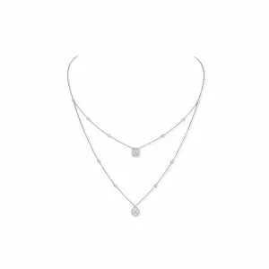 Messika My Twin 18ct White Gold 1.24ct Diamond Two Row Necklace