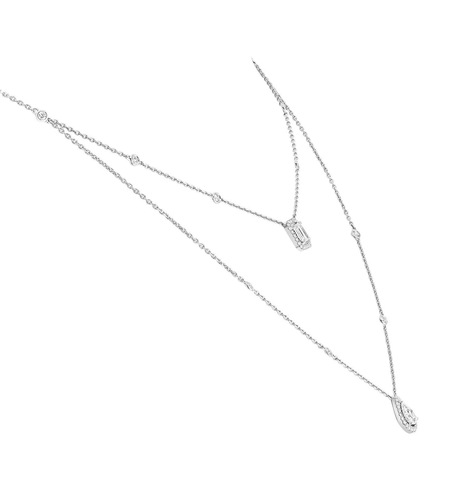 Messika My Twin 18ct White Gold 1.24ct Diamond Two Row Necklace