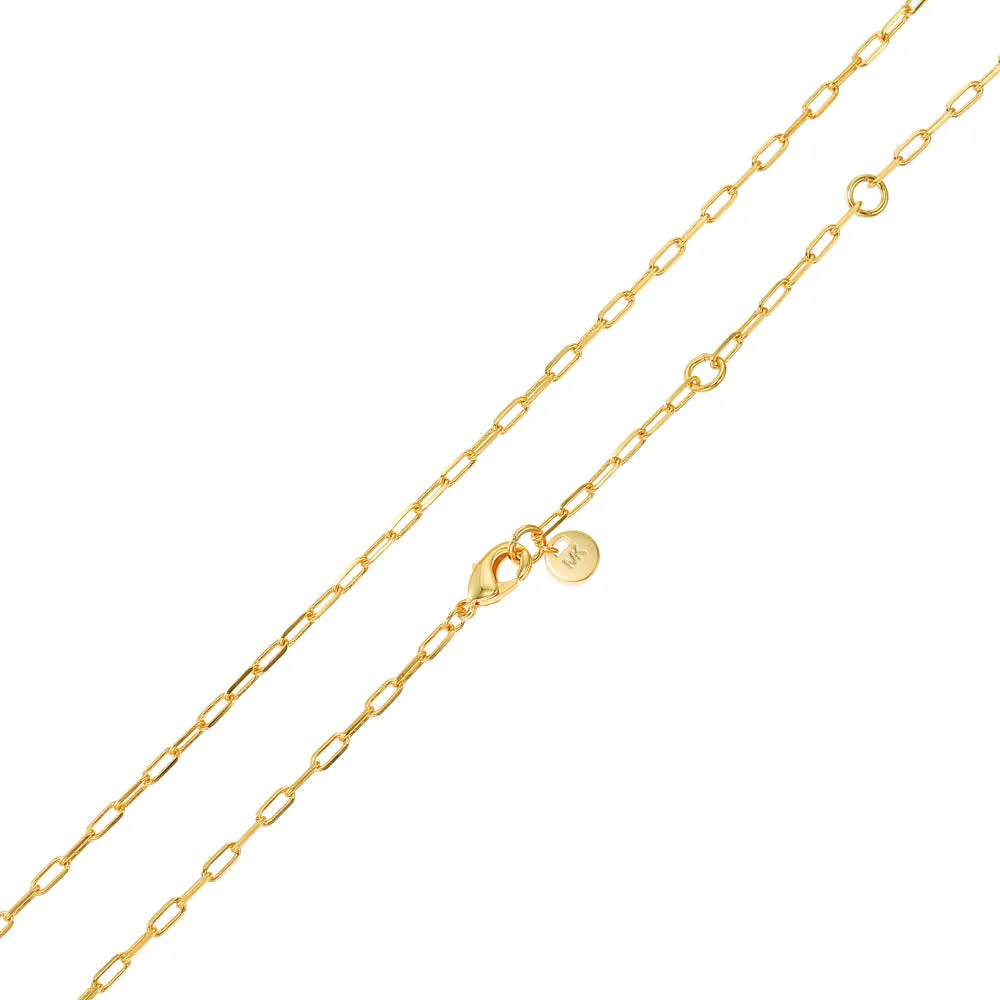 Michael Kors 14ct Yellow Gold Plated Brass Malachite Acetate Dog Tag Pendant with Chain Shiels