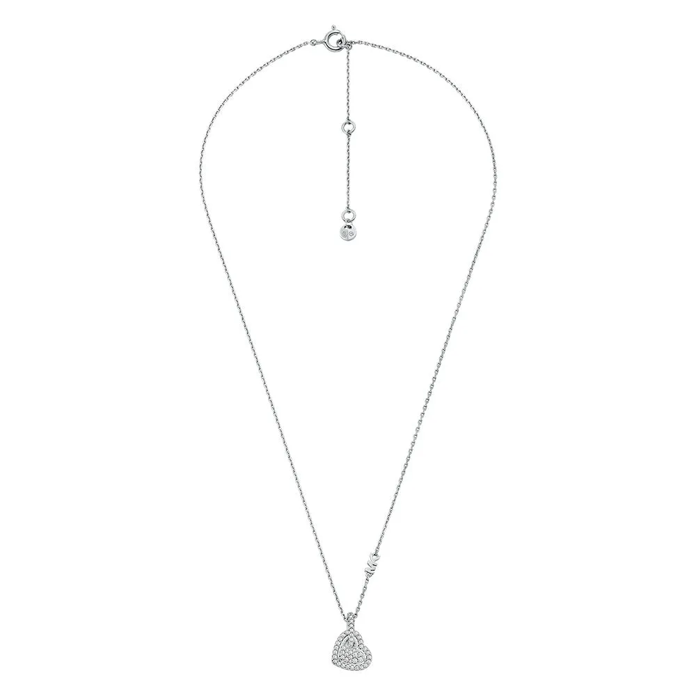 Michael Kors Sterling Silver Pave Heart Pendant On Chain Shiels