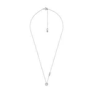 Michael Kors Sterling Silver Premium CZ Round Pendant with Chain Shiels