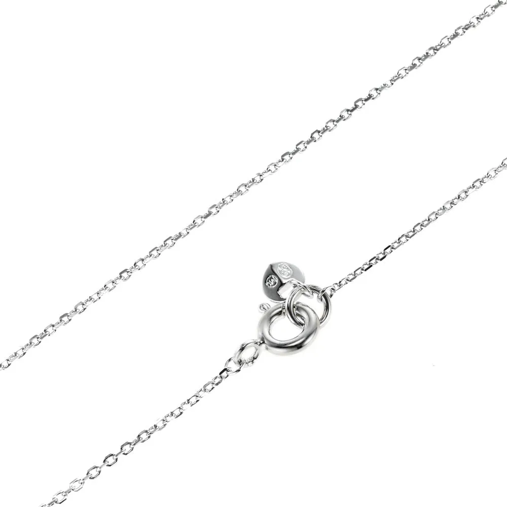 Michael Kors Sterling Silver Premium Pave Cushion Cut Pendant with Chain Shiels