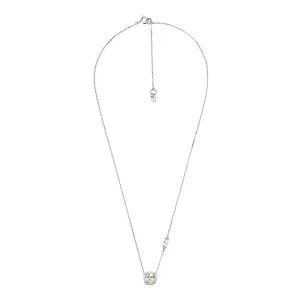 Michael Kors Sterling Silver Premium Pave Cushion Cut Pendant with Chain Shiels