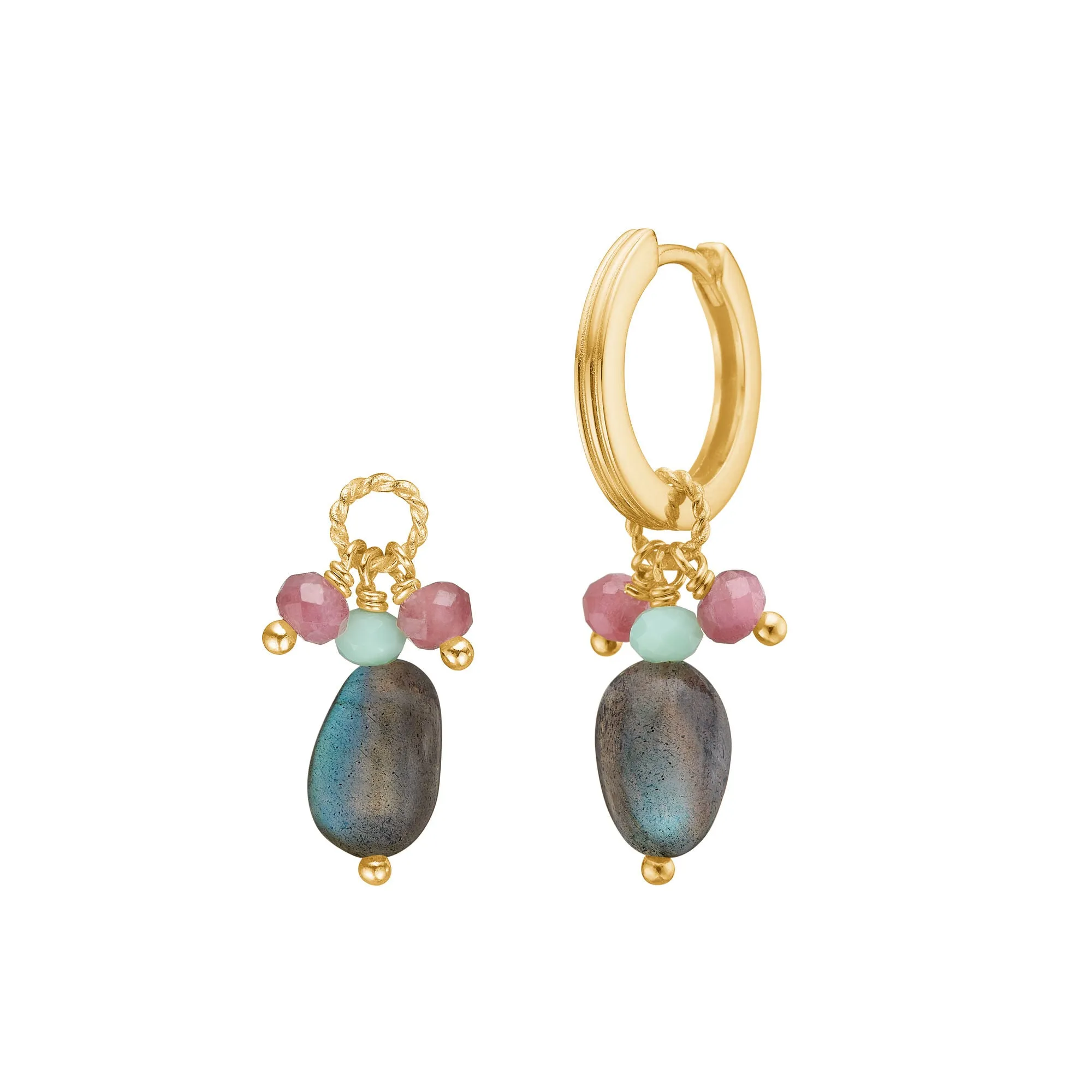 Mirage 18K Gold Plated Pendant w. Mixed Colored Stones