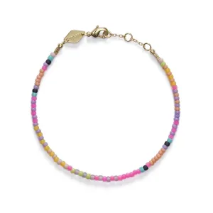 Monte Carlo Gold Plated Bracelet w. Mixed coloured Beads