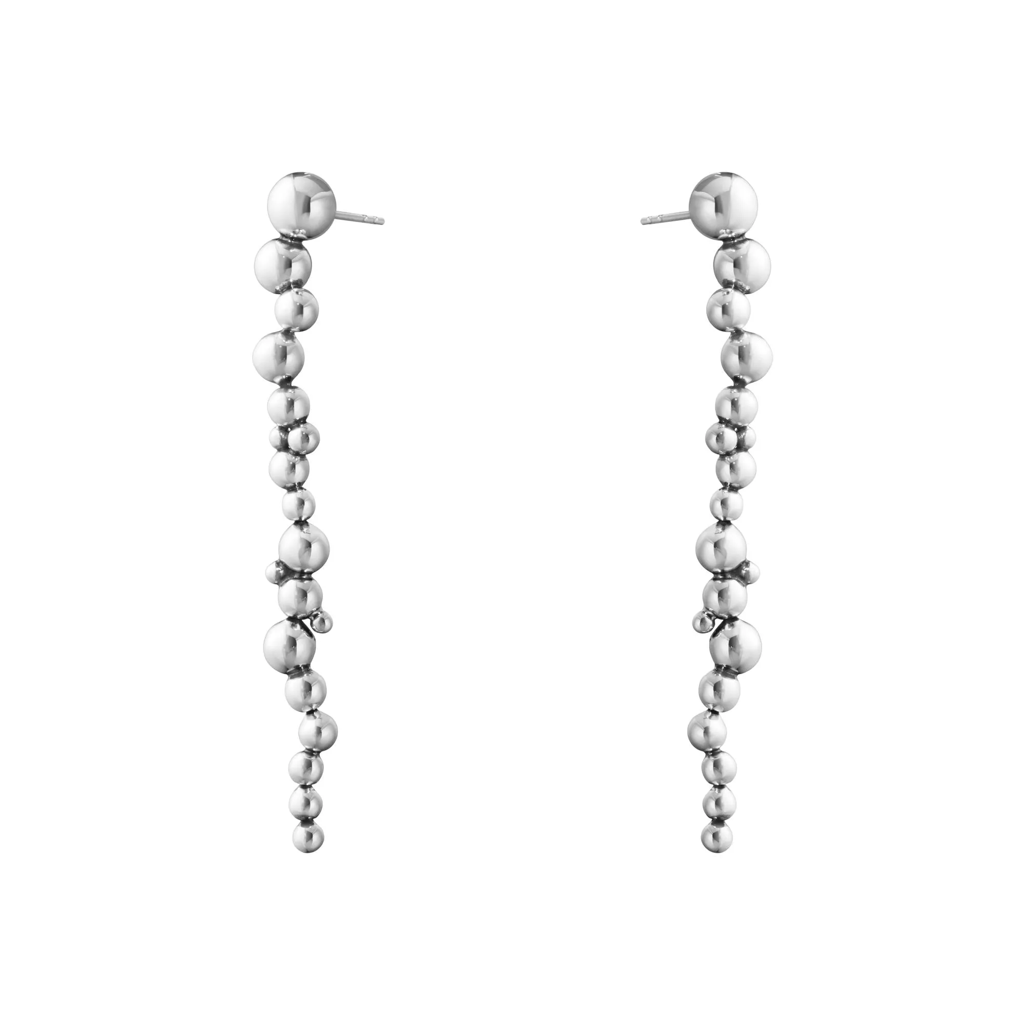 Moonlight Grapes Silver Long Earrings