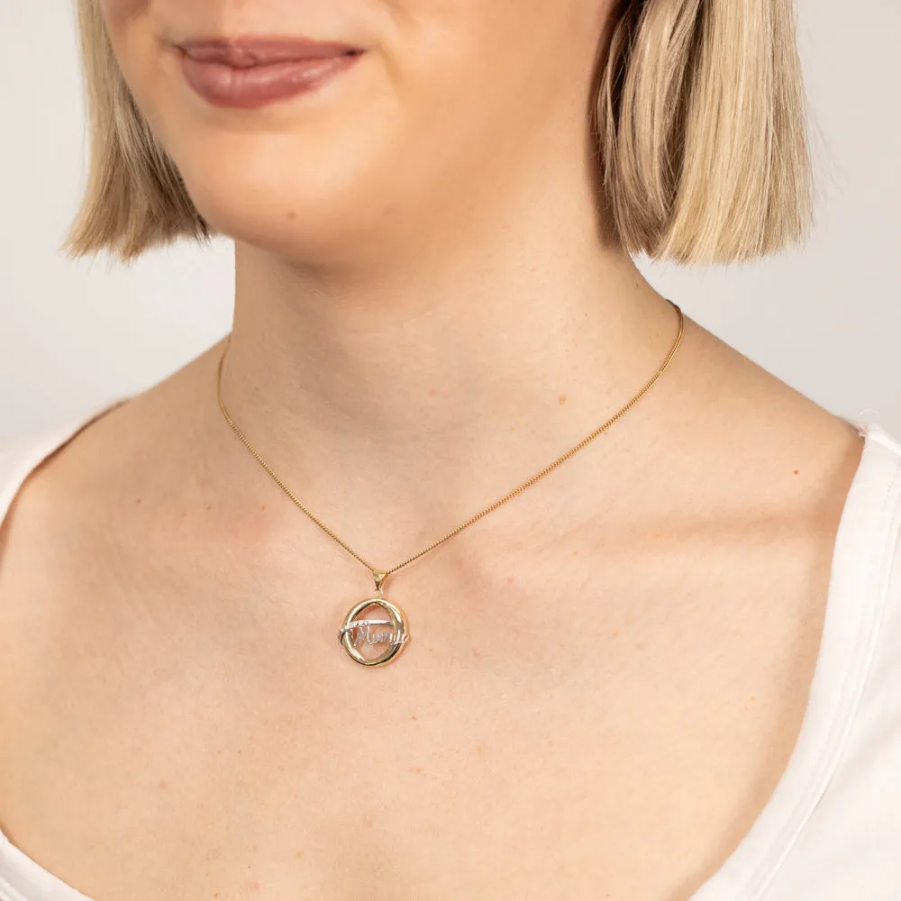 MUM Diamond Pendant in 9ct Yellow Gold Shiels