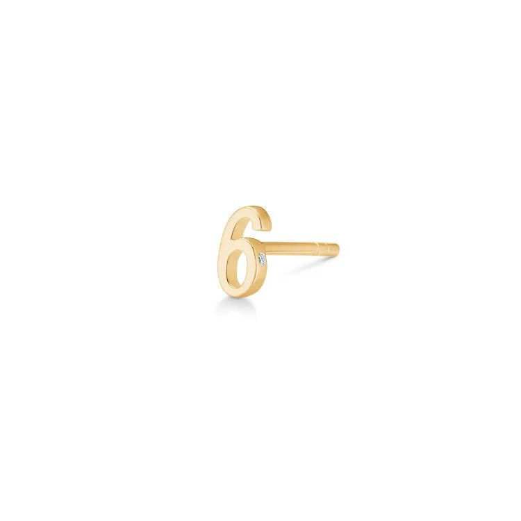 My 6 18K Gold Stud w. Diamond