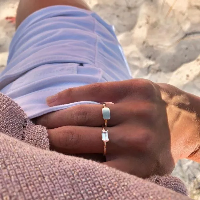 Nord 18K Gold Ring w. White Topaz