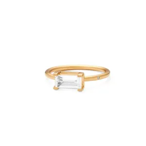 Nord Big 18K Gold Ring w. White Topaz