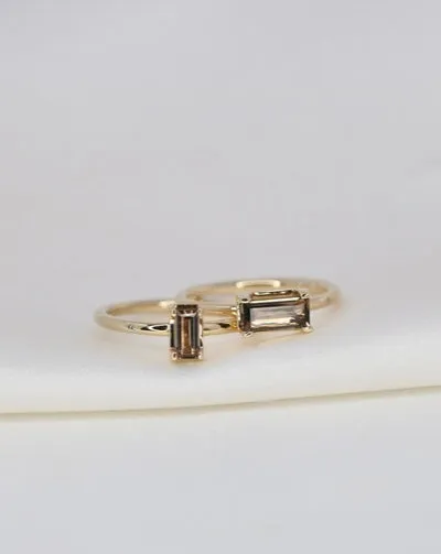 Nord Purity S Turned 18K Gold Ring w. Quartz & Diamond