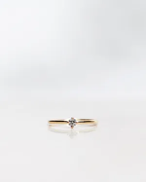 Not So Tiny 18K Gold, Whitegold or Rosegold Ring w. Diamond