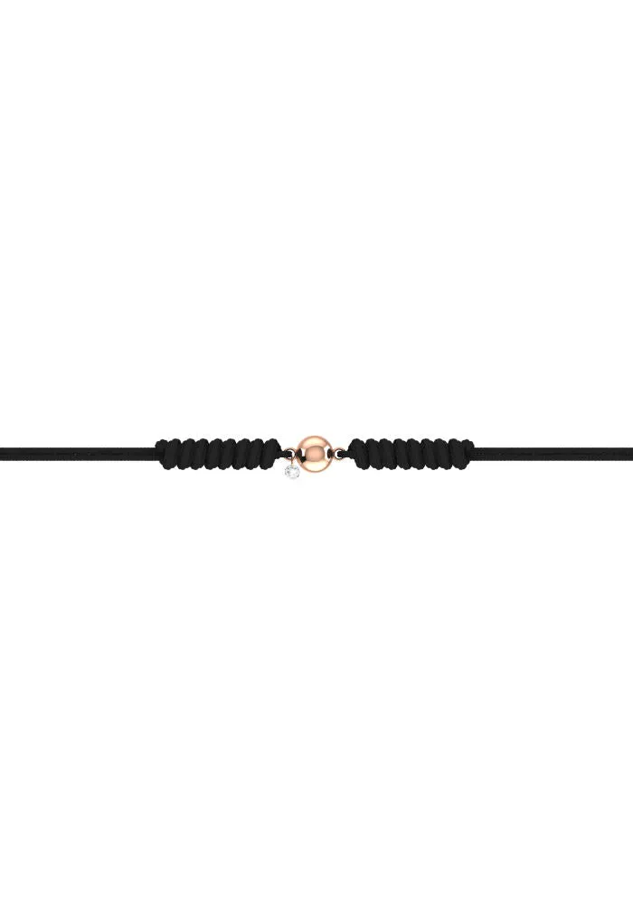 Nude Cord 18K Rosegold Bracelet w. Lab-Grown Diamond
