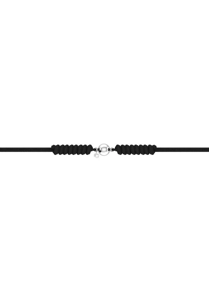 Nude Cord 18K Whitegold Bracelet w. Lab-Grown Diamond