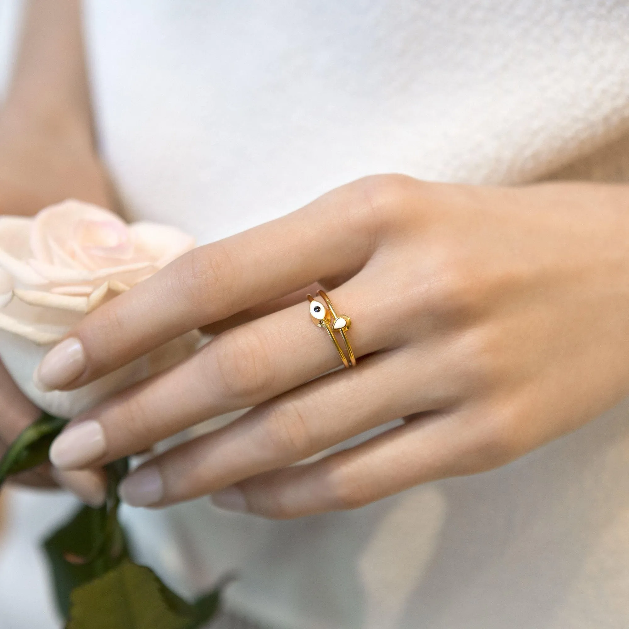 Orbit Infinity Iris Gold Plated Ring