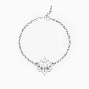 Oxidised Silver Lotus Bracelet Giva