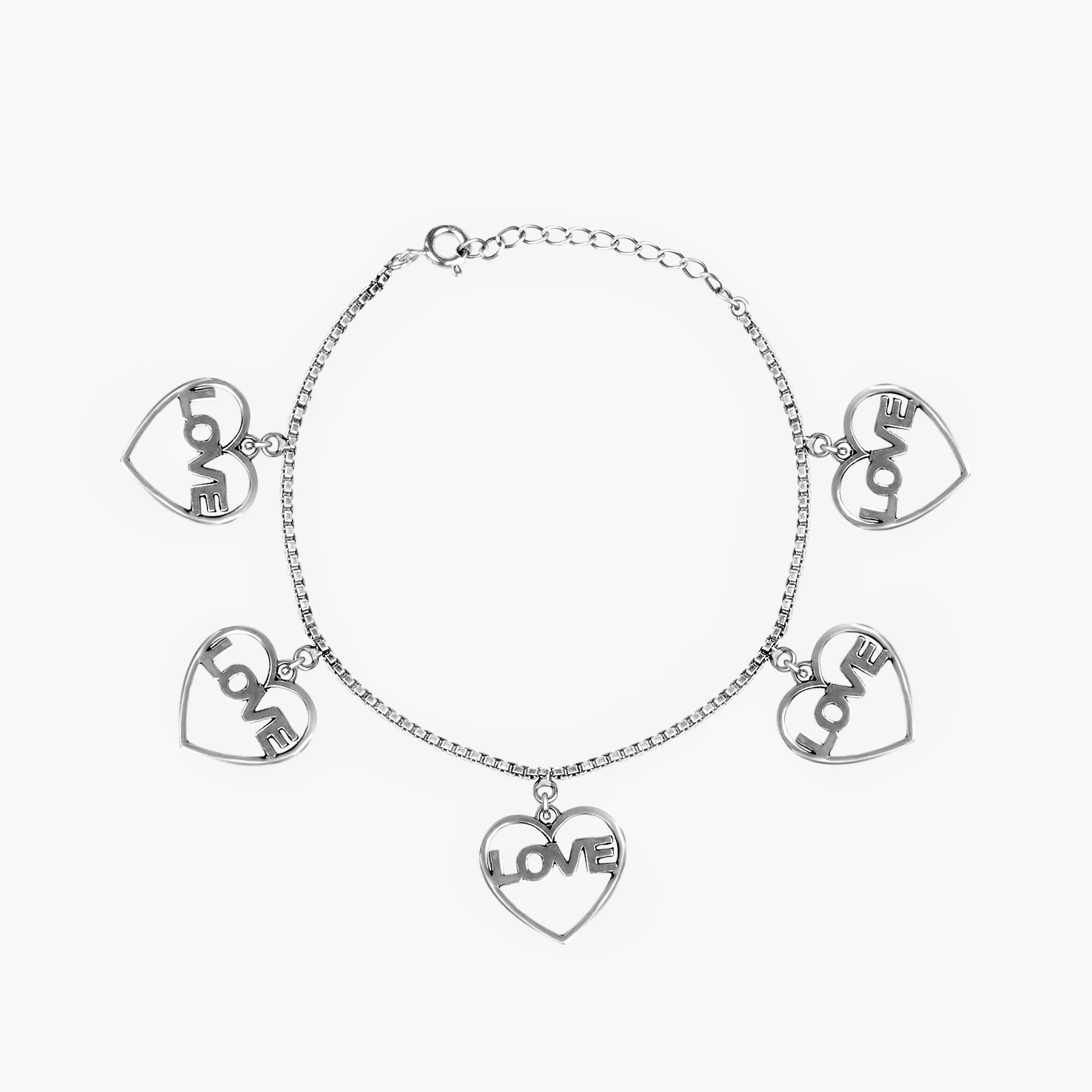 Oxidised Silver Love Bracelet Giva