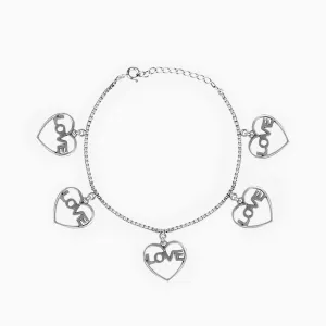 Oxidised Silver Love Bracelet Giva