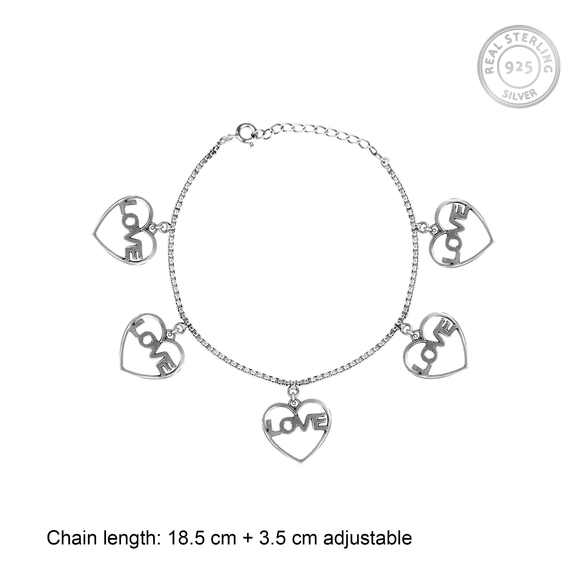 Oxidised Silver Love Bracelet Giva