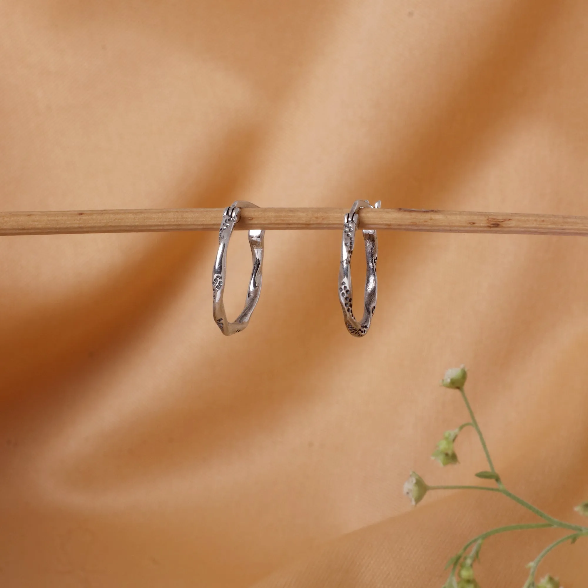 Oxidised Vintage Hoops Giva