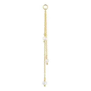 Pearl Jam two chains 18K Gold Plated Earring-Pendant w. Pearls